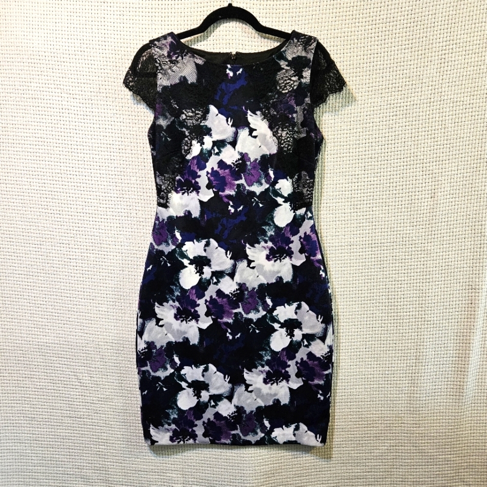 Sangria Sz 6 Elegant Floral Lace Midi Dress